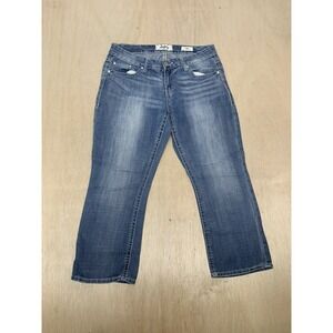 Daytrip Jeans Womens 28 Blue Lynx Capri Crop Mid‎ Wash Stretch Denim Pants 30x23
